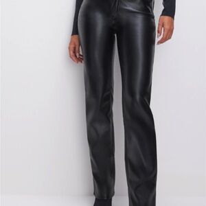 Good American Black Leather Pants